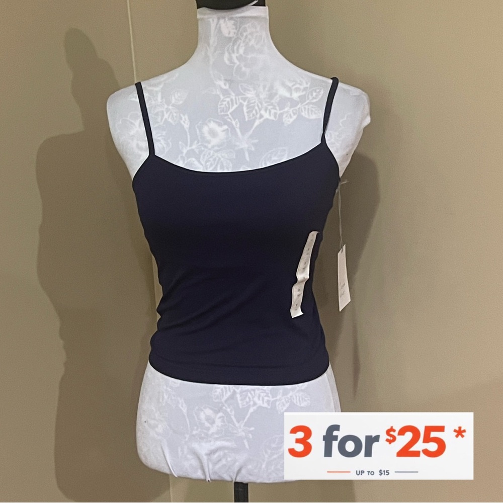 a new day Navy Blue slim fit seamless Camisole Top
